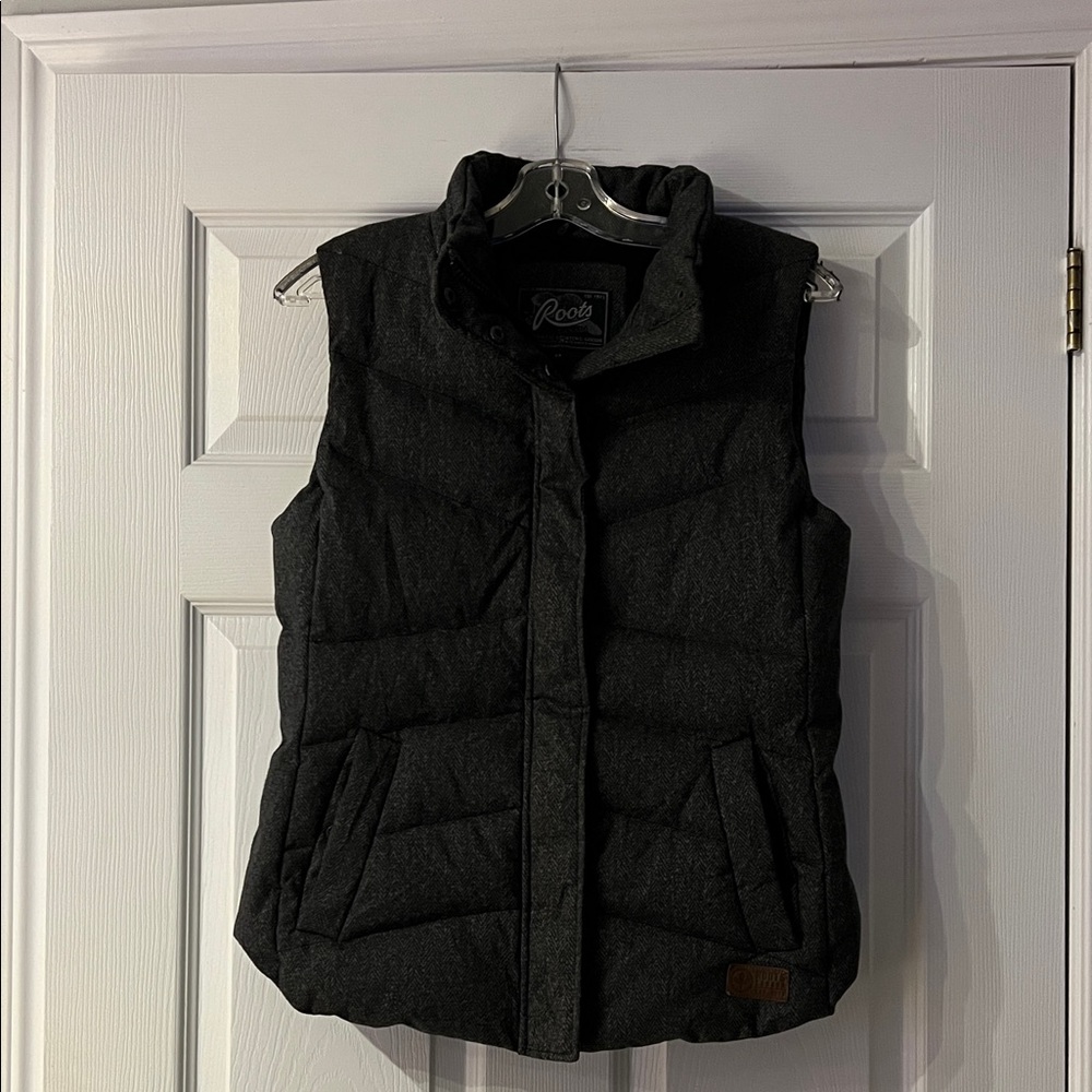 Roots Gray Down/Feather Puffer Vest